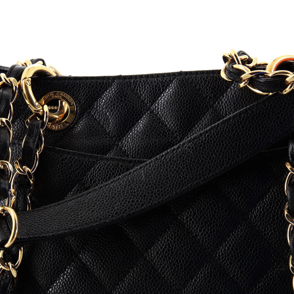 Grand Shopping Tote Quilted Caviar