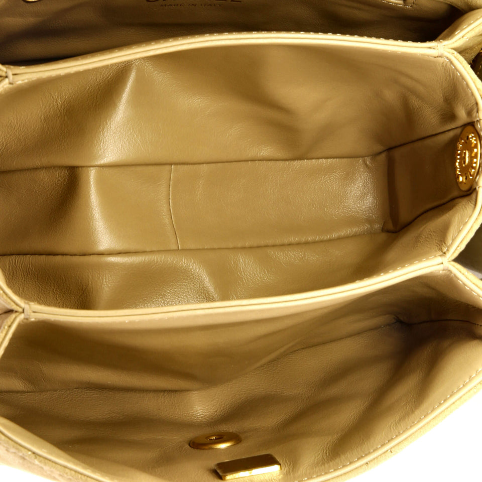 Precious Buttons Chain Flap Bag Quilted Velvet Mini