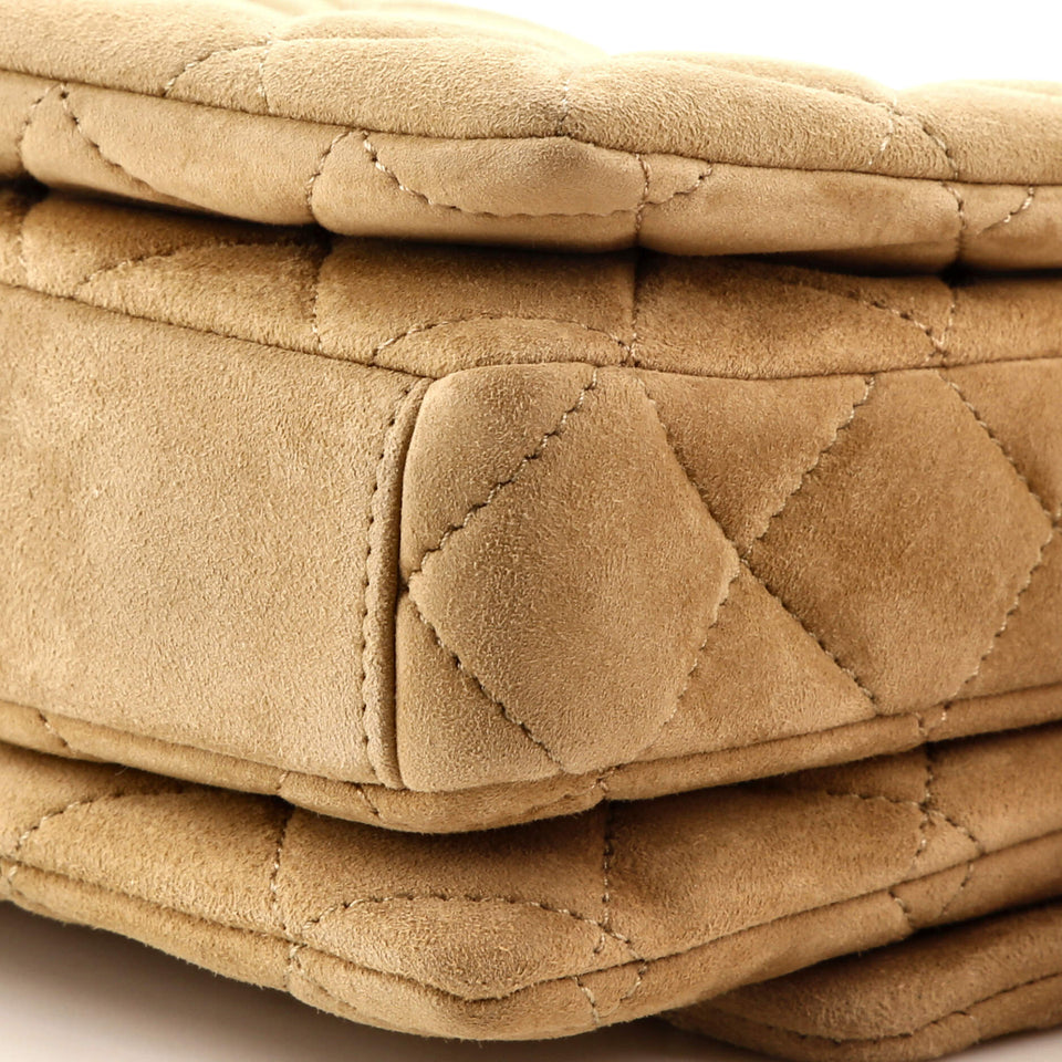 Precious Buttons Chain Flap Bag Quilted Velvet Mini