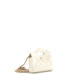 31 Shopping Bag Clutch with Chain Quilted Calfskin Nano