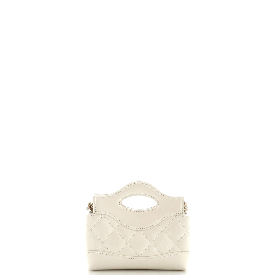 31 Shopping Bag Clutch with Chain Quilted Calfskin Nano