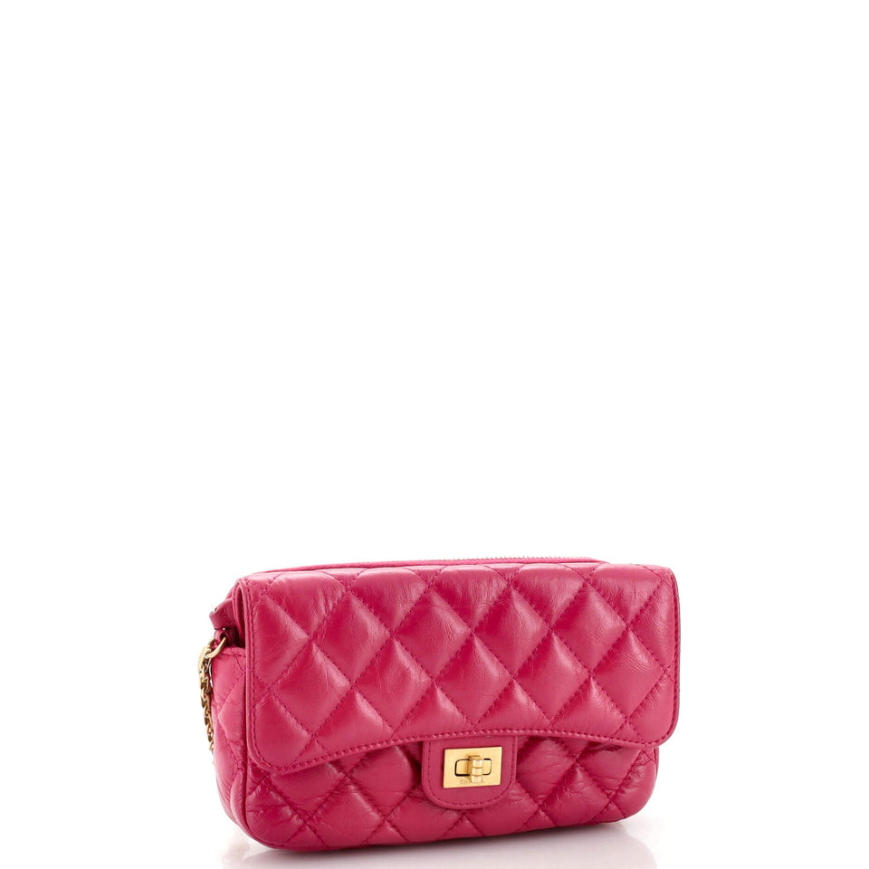 Reissue 2.55 Flap Phone Holder with Chain Quilted Aged Calfskin