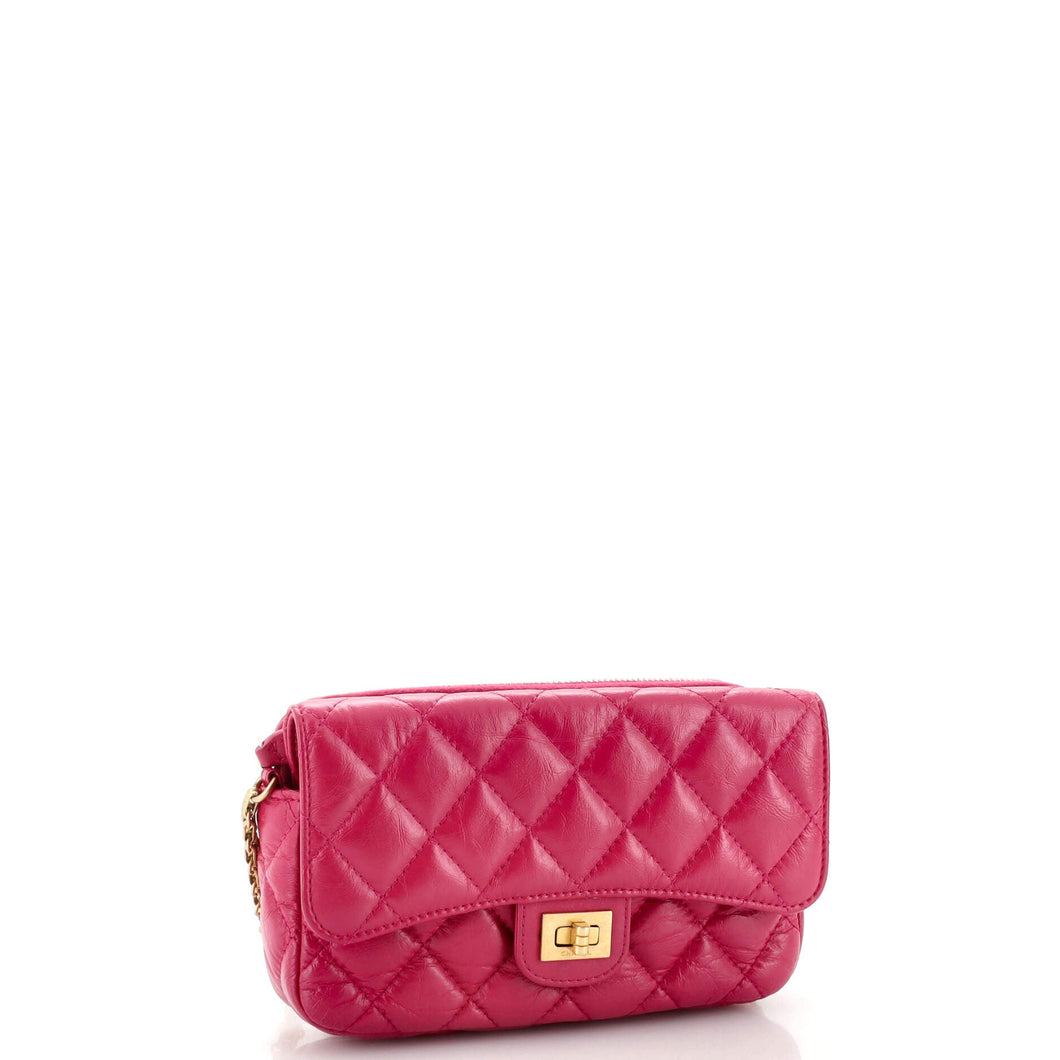 Reissue 2.55 Flap Phone Holder with Chain Quilted Aged Calfskin