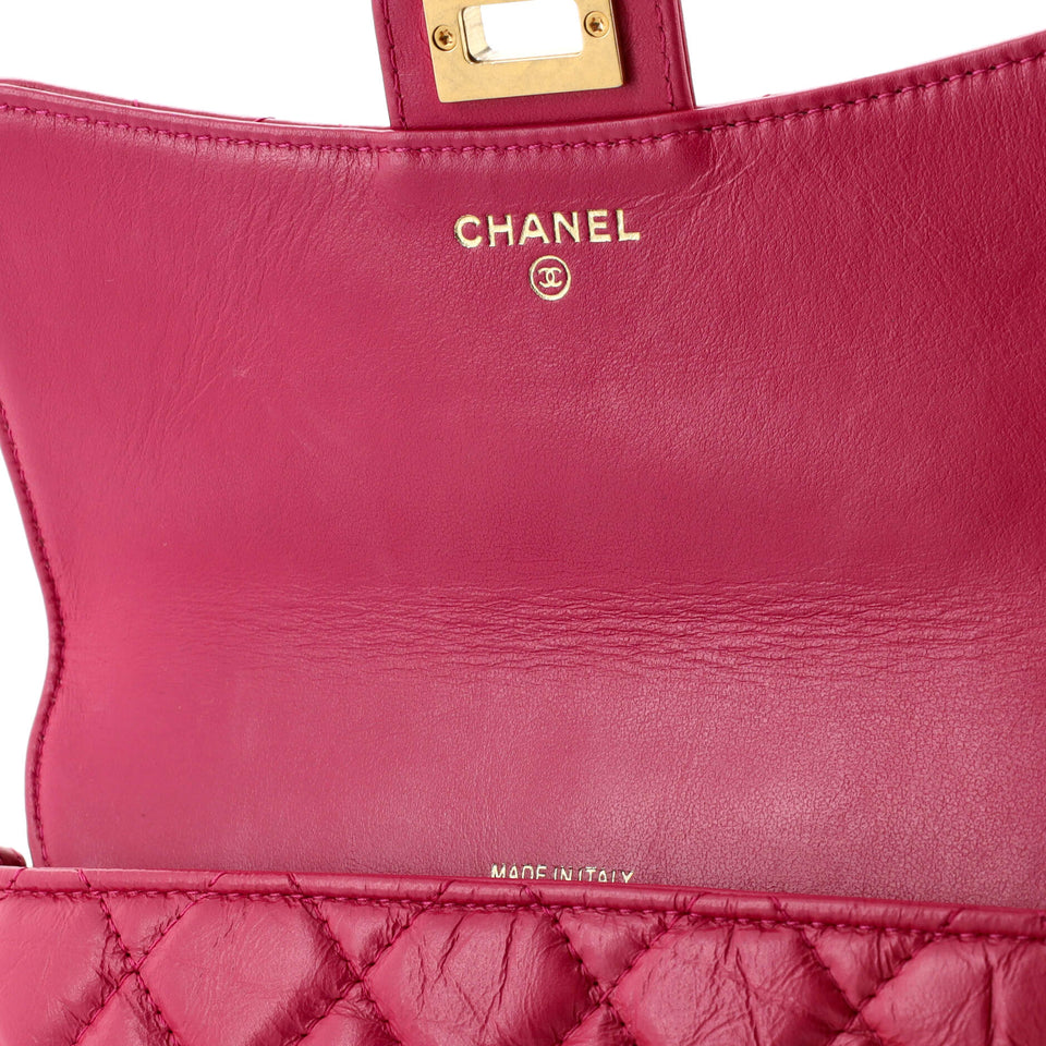 Reissue 2.55 Flap Phone Holder with Chain Quilted Aged Calfskin