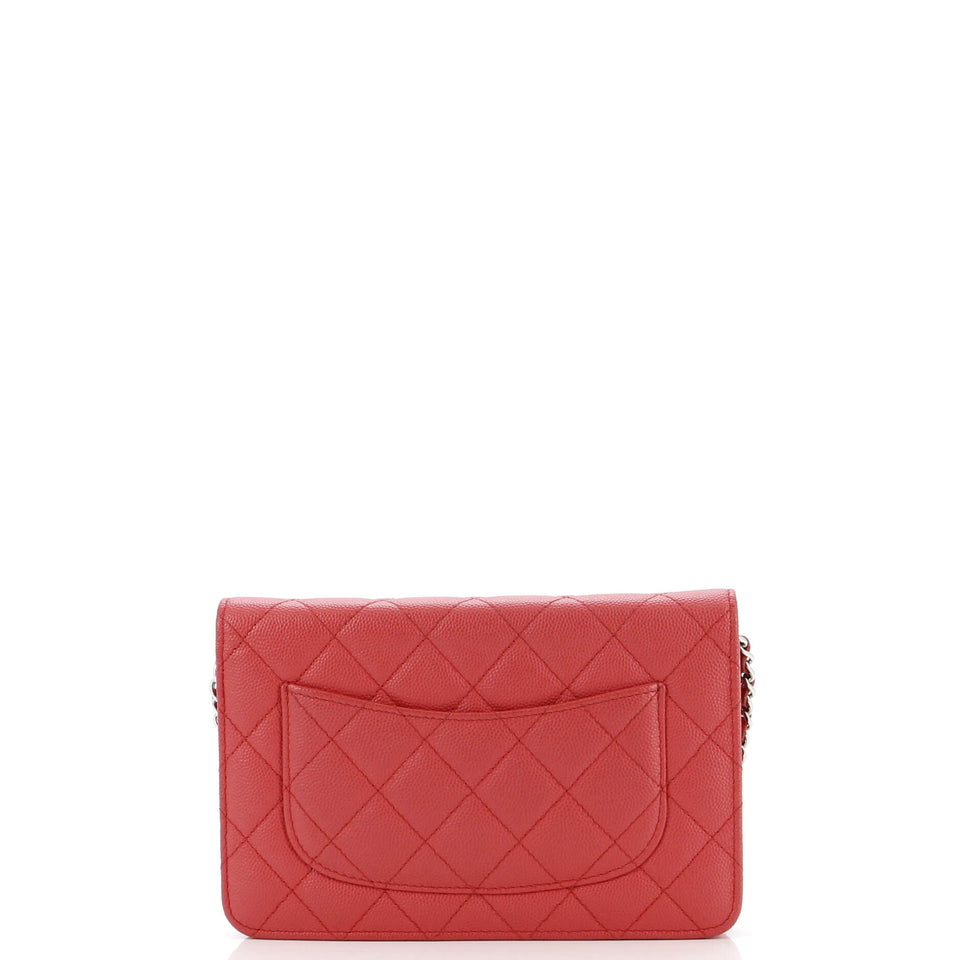 Wallet on Chain Quilted Iridescent Caviar