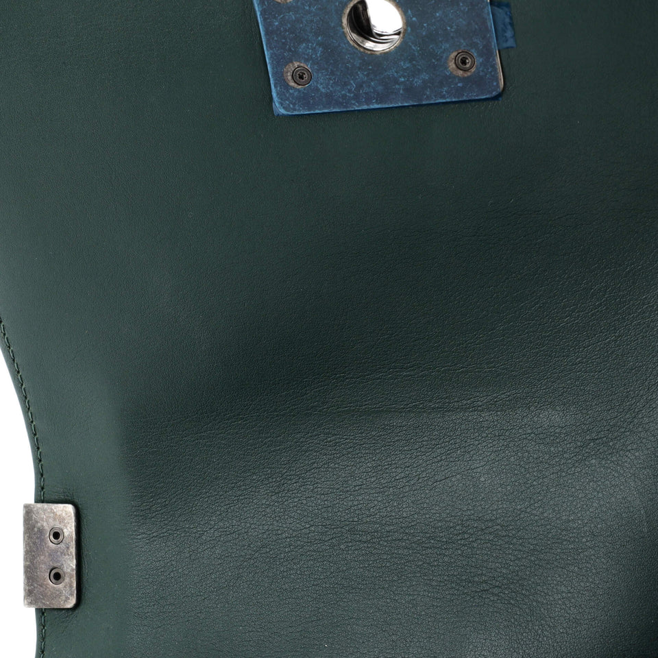 Boy Flap Bag Woven Calfskin Small