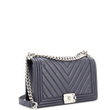 Boy Flap Bag Chevron Calfskin New Medium