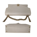 Chanel Cream Chevron Leather Coco Envelope Shoulder Bag