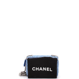 Sweet Heart Vanity Case with Chain Quilted Camellia Denim Small