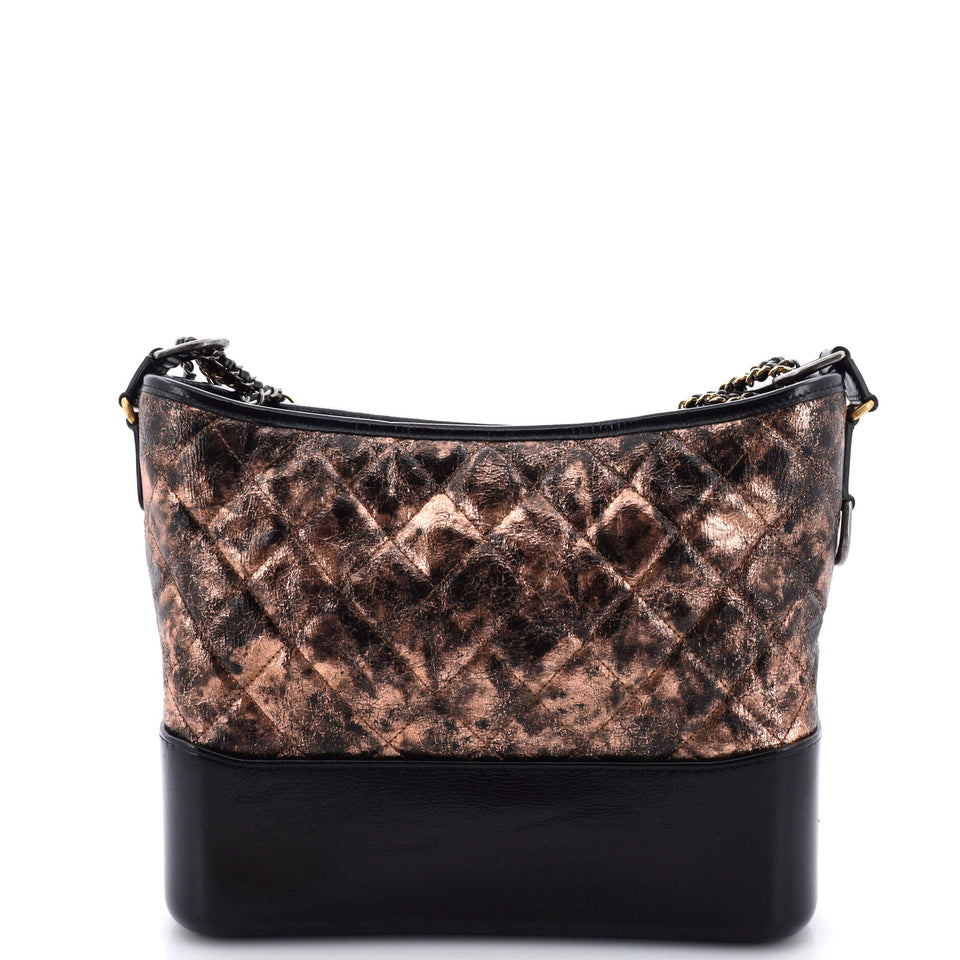 Gabrielle Hobo Quilted Metallic Crumpled Goatskin Medium