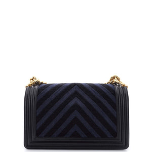 Boy Flap Bag Braided Chevron Cording and Calfskin Old Medium