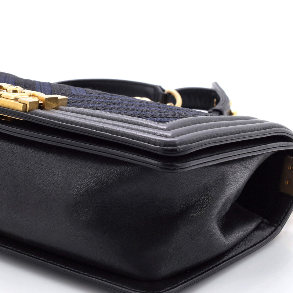 Boy Flap Bag Braided Chevron Cording and Calfskin Old Medium