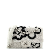 Classic Single Flap Bag Pearl Embellished Shearling Jumbo