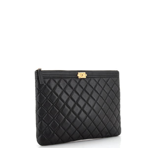 Boy O Case Clutch Quilted Lambskin Medium