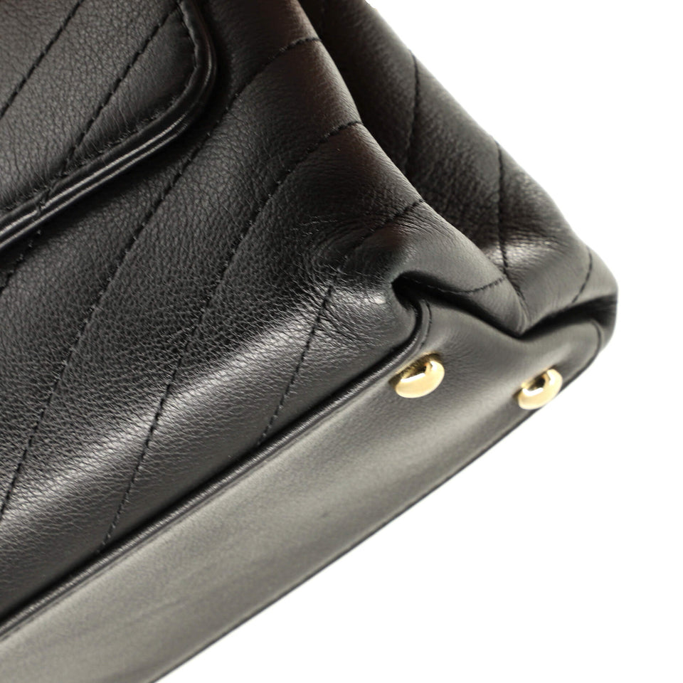 Chevron Chic Top Handle Bag Chevron Calfskin Small