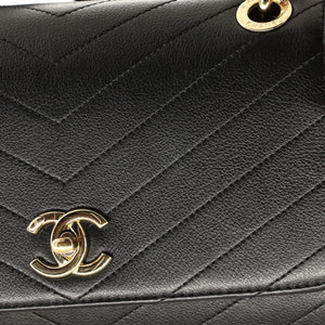 Chevron Chic Top Handle Bag Chevron Calfskin Small