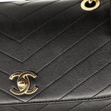 Chevron Chic Top Handle Bag Chevron Calfskin Small