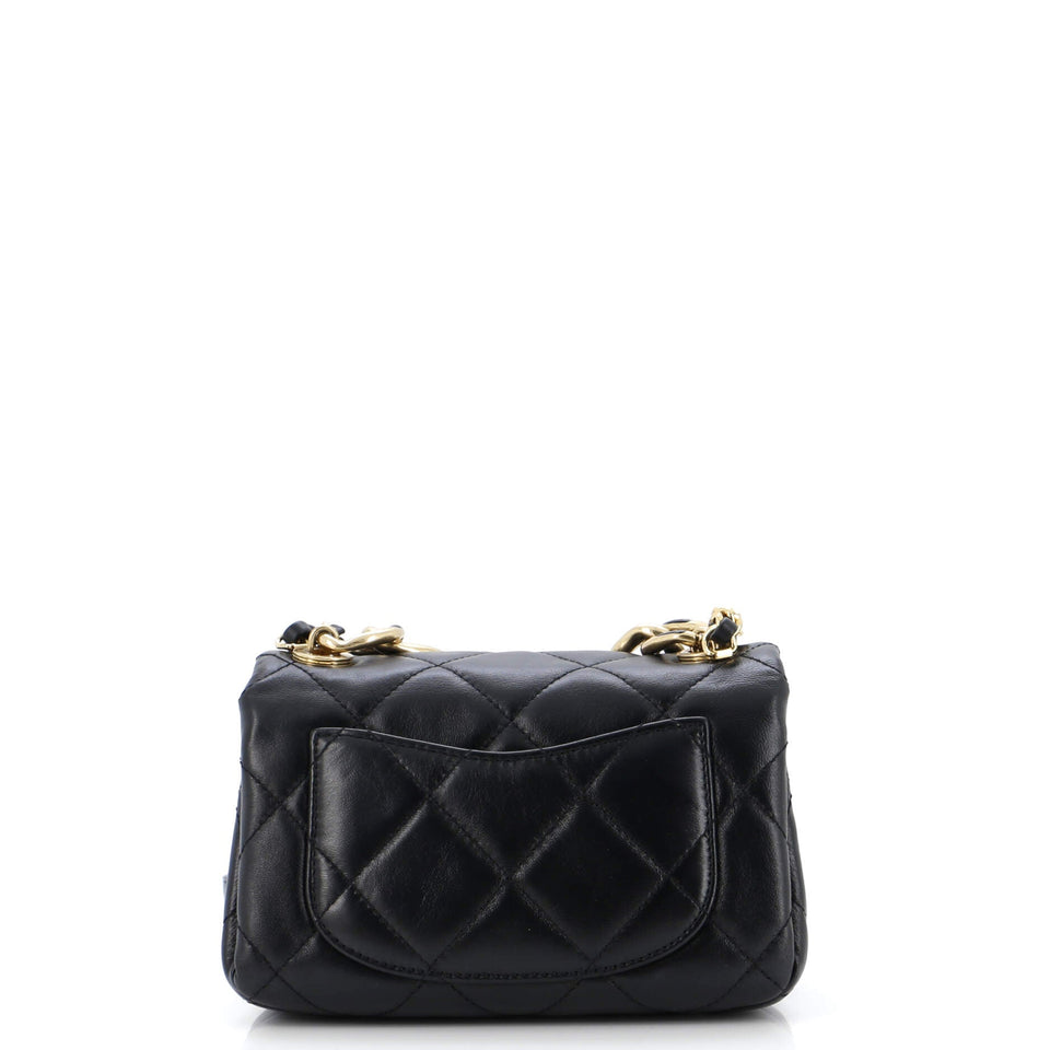 Color Match Flap Bag Quilted Lambskin Mini