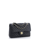 Classic Double Flap Bag Chevron Caviar Small