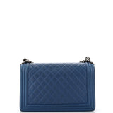 Boy Flap Bag Quilted Caviar New Medium