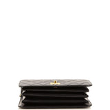CC Top Handle Chain Full Flap Bag Quilted Caviar Medium