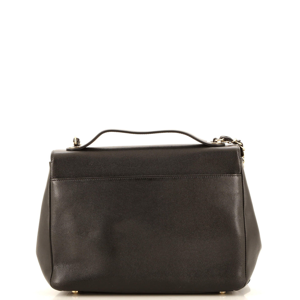 Business Affinity Flap Bag Quilted Caviar Large