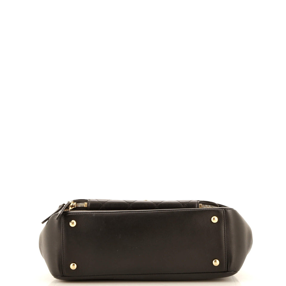 Business Affinity Flap Bag Quilted Caviar Large