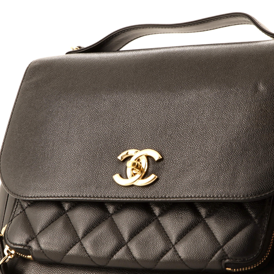 Business Affinity Flap Bag Quilted Caviar Large