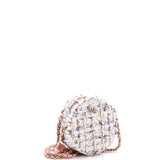 Lifesaver Round Clutch with Chain Quilted Tweed