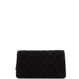 CC Chain Full Flap Bag Quilted Suede with Faux Pearls and Crystals