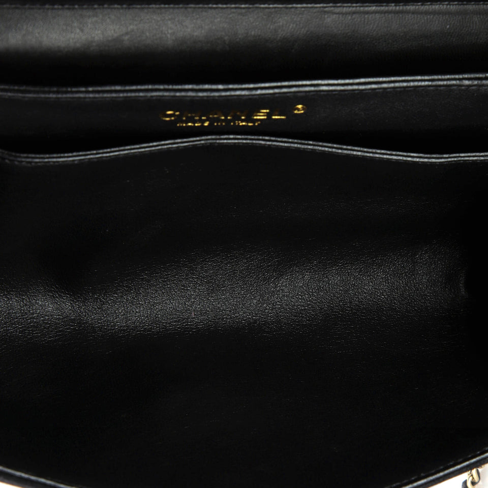 CC Chain Full Flap Bag Quilted Suede with Faux Pearls and Crystals