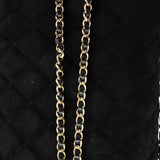 CC Chain Full Flap Bag Quilted Suede with Faux Pearls and Crystals