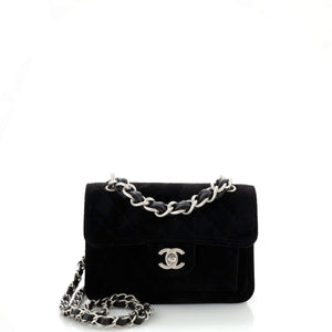 Double You CC Flap Bag Quilted Velvet Mini