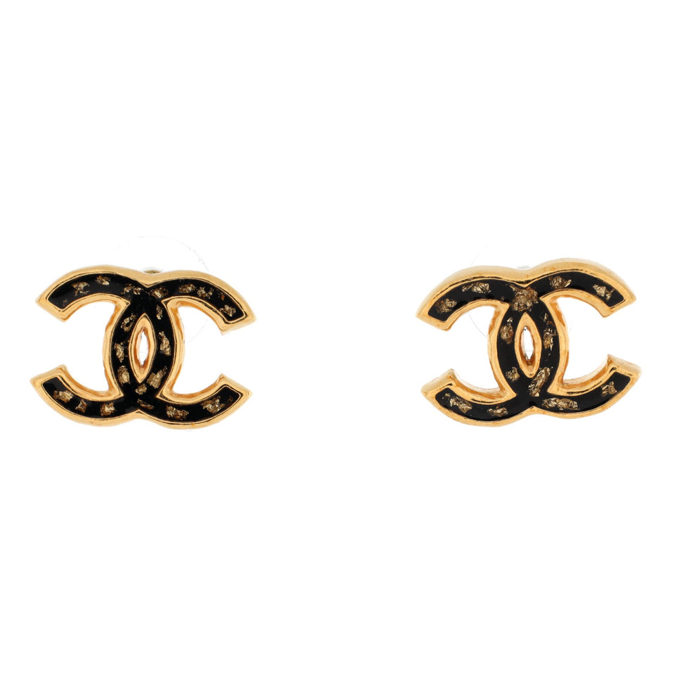 CC Stud Earrings Metal with Enamel