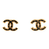 CC Stud Earrings Metal with Enamel