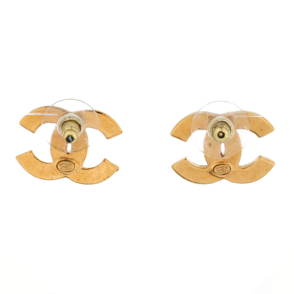 CC Stud Earrings Metal with Enamel