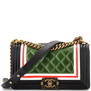 Crest Boy Flap Bag Quilted Lambskin Old Medium