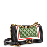 Crest Boy Flap Bag Quilted Lambskin Old Medium