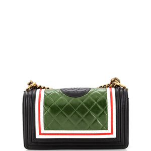 Crest Boy Flap Bag Quilted Lambskin Old Medium