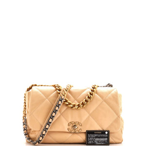 19 Flap Bag Quilted Leather Maxi