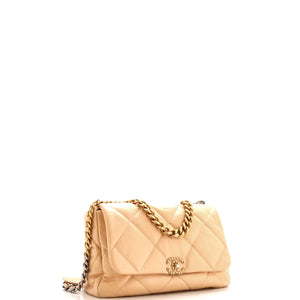 19 Flap Bag Quilted Leather Maxi