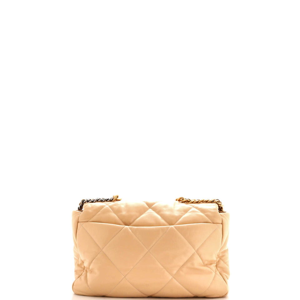 19 Flap Bag Quilted Leather Maxi
