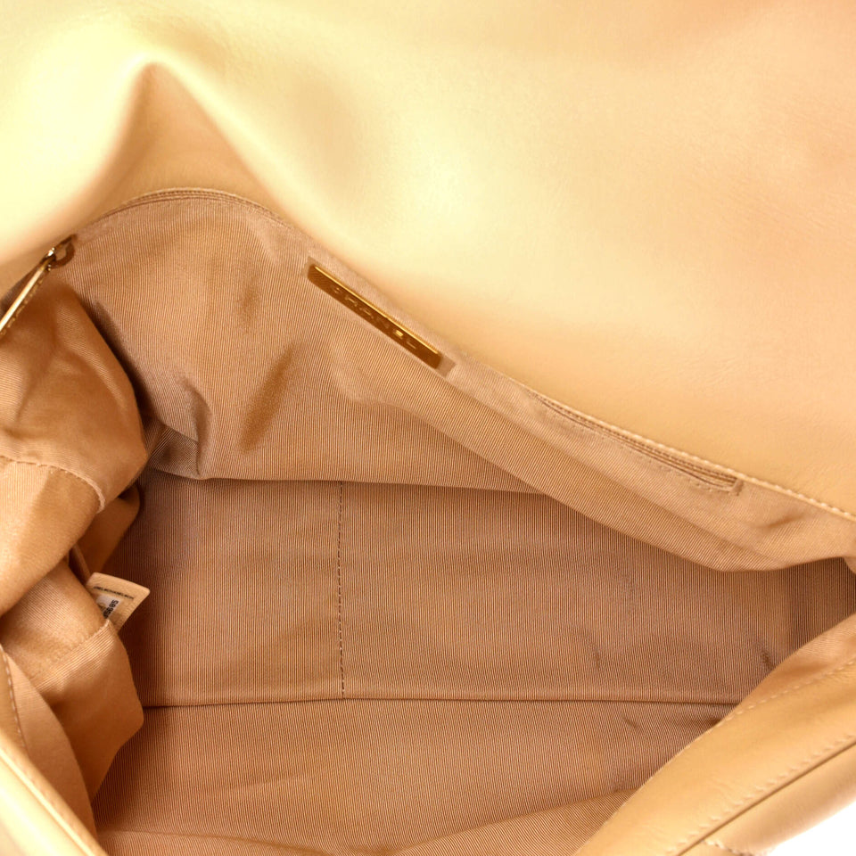 19 Flap Bag Quilted Leather Maxi