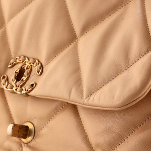 19 Flap Bag Quilted Leather Maxi