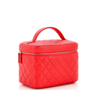 Classic Vanity Case Quilted Caviar Medium