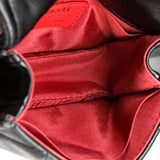 Button on Top Flap Clutch with Chain Quilted Shiny Lambskin Mini