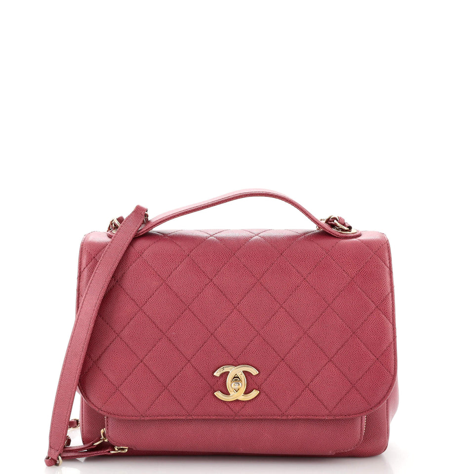 Business Affinity Flap Bag Quilted Caviar Large