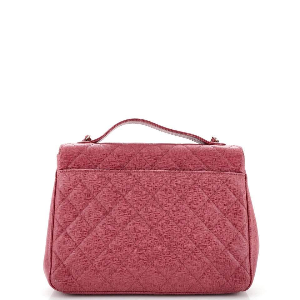 Business Affinity Flap Bag Quilted Caviar Large