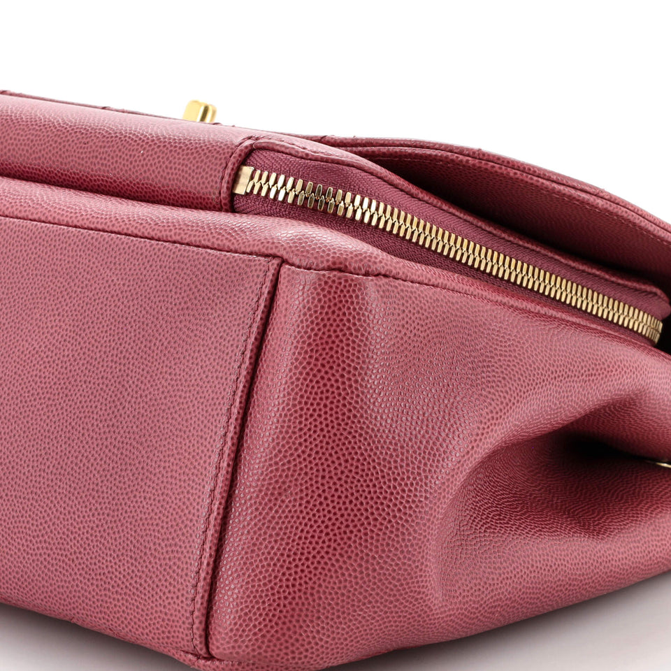 Business Affinity Flap Bag Quilted Caviar Large