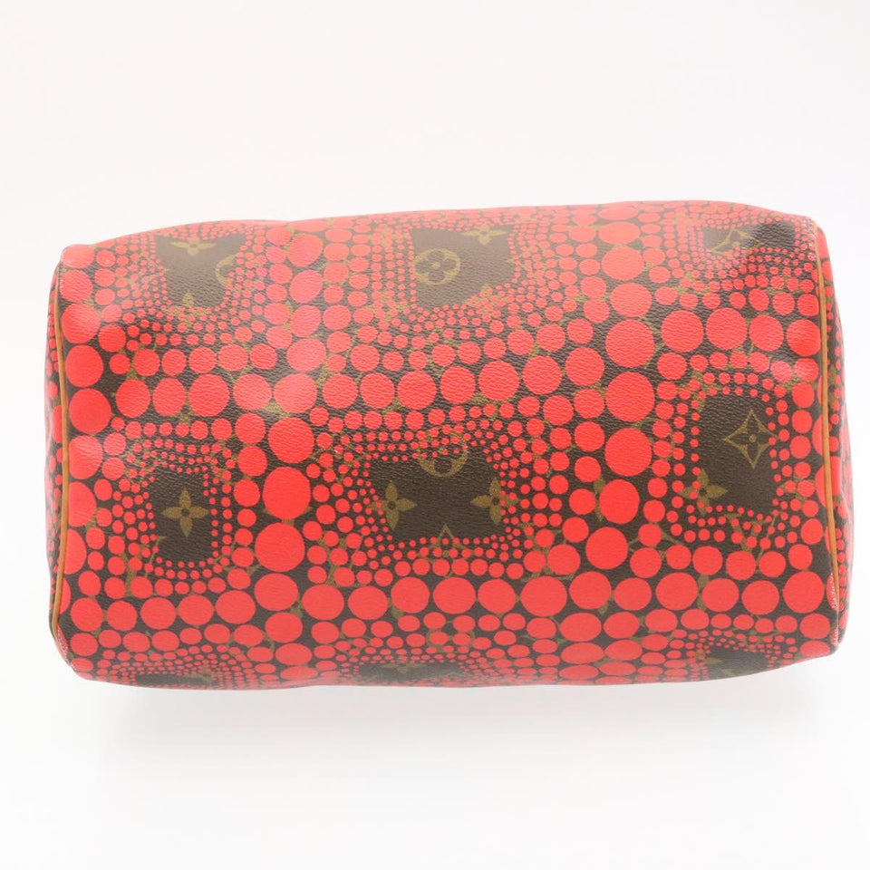 LOUIS VUITTON Monogram Dot Infinity Speedy 30 Kusama Red M40693 LV Auth 28653A